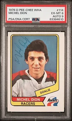 1976 O-Pee-Chee OPC #114 Michel Dion Autographed Card PSA 6 Auto 9 • $50