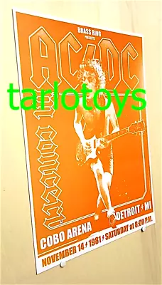 AC/DC ACDC Angus Young - Detroit Us - 14 November 1981 -  Concert Poster • $19.99