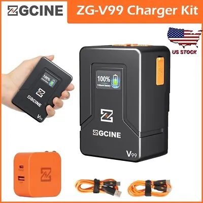 ZGCINE ZG-V99 V2  V-Mount Battery With 65W PD Charger Kit 99Wh V-Lock Battery • $115