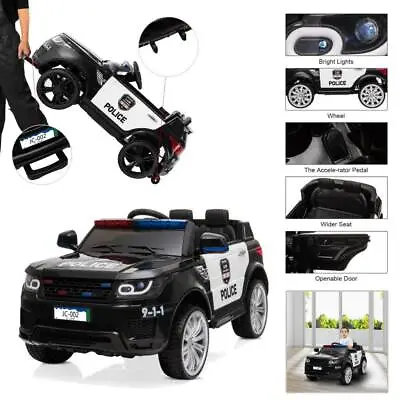 $180.96 • Buy Safety 12V Kids Police Ride On Car Toys Music LED Seat Belt With Remote Control