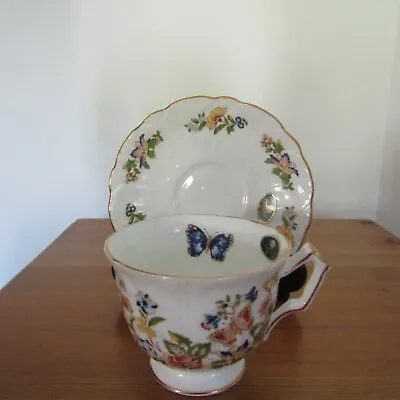 Vintage Aynsley Cup And Saucer With Butterfly In Cup Both Items Have Labels VGC • £10.50