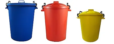  Colour Dustbins 80l 110l Food Grade Heavy Duty Storage Rubbish Trash • £26.99