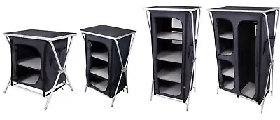 Camping Cupboard Pop Up Folding Storage Unit Outdoor Awning Wardrobe Table • £59.99