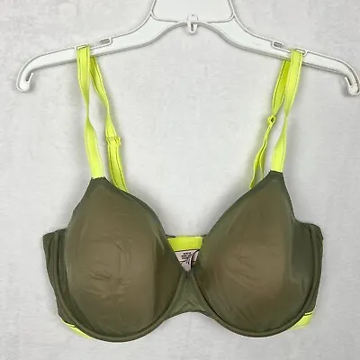 Victoria's Secret Womens Bra Size 36DDD Green Yellow Lined Perfect • $9.95