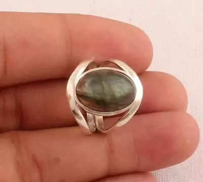 Labradorite 925 Sterling Silver Band Ring Handmade Statement Jewelry FGV035 • £13.78