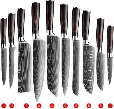 $39.99 • Buy 10pcs Sharp Japanese Kitchen Knives Set Professional Stainless Steel Chef Knife