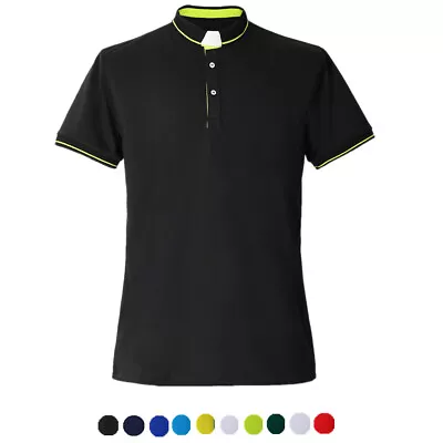 Men Clergy Polo Shirt Priest Vicar T Shirt Pastor Tops With Clerical Tab Collar • $22.99