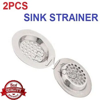 £1.95 • Buy New 2pc Stainless Steel Sink Bath Plug Hole Strainer Basin Hair Trap Drainer Cov