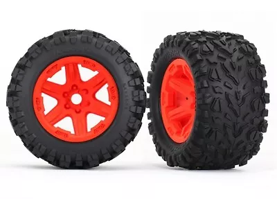 Traxxas Mounted Talon EXT Tires & Orange Wheels (2) 8672A TRA8672A • $39.95