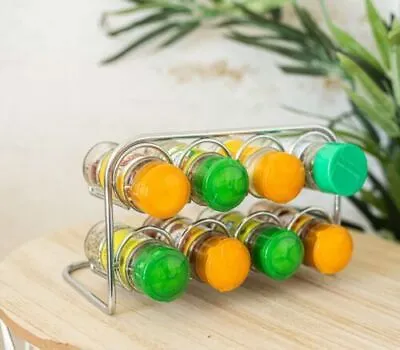 Metal Spice Rack 3 Tier Kitchen Storage Jars Holder Organizer Herb Display Unit • £10.99