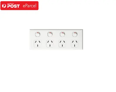 Quad 4 Gang Power Point Outlet Socket GPO Surface Socket Mount • $17.49