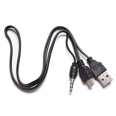 USB2.0 Charging Cord To Mini USB Male + 3.5mm Jack Plug Audio Cable Adapter  • $1.99