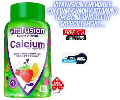 Vitafusion Chewable Calcium Gummy Vitamins For Bone And Teeth Support Fruit...  • $17.97