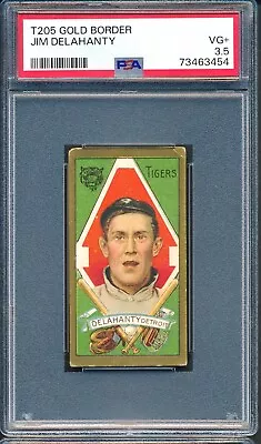 1911 T205 Sweet Caporal: JIM DELAHANTY Detroit Tigers ~ PSA 3.5 • $104.50