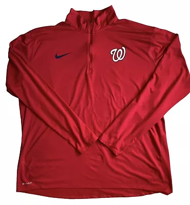 Washington Nationals Nike Dri Fit MLB Baseball 1/4 Zip Pullover Jacket XXXL • $24.99