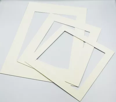 Ivory Photo Picture Frame Mounts Bevel Cut 1.4mm White Core Mount Board • £7.09