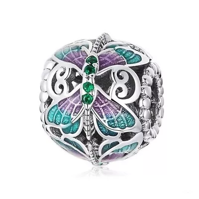 $28.99 • Buy SOLID Sterling Silver Decorative Dragonfly Dream Charm By YOUnique Designs