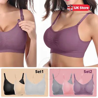 Hands Free Pumping Bra 3Pack Adjustable Pregnancy Nursing Bras For Breastfeeding • £6.99