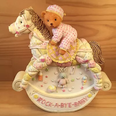 ROCK-A-BYE-BABY  Pink  Pretty Rocking Horse Teddy Decorative Money Box Ornament • $17.99