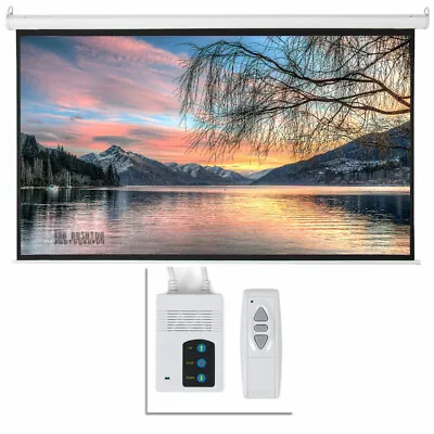 $99.78 • Buy 92  16:9 HD Auto Motorized Projector Screen Projection 80 X45  Remote Control