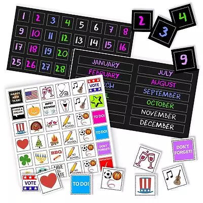 Colorful Magnetic Numbers And Month Labels To Organize Any Dry Erase Magnet F... • $18.95