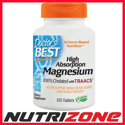 Doctor's Best High Absorption Magnesium 100mg Bone Heart Health - 120 Tablets • £22.30