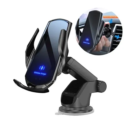 2 In 1 15W Fast Wireless Car Charger Mount Automatic Clamping Phone Holder AU • $30.79