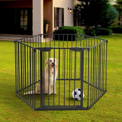 Plastic Fireplace Fence 6 Panel Safety Fence Hearth Gate For Dog Pet Gate Guard • $99.99