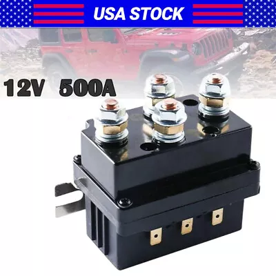 500A Winch Solenoid Relay Solid Heavy Contactor Rocker Switch For 8000-12000 LB • $38.99