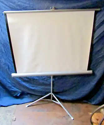 JCPenney Slide Projection White Screen Tripod 40  X 40  Movie Screen 1969 • $55