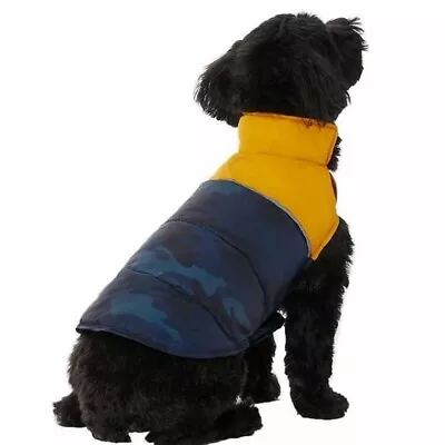 32 Degrees Quilted Dog Vest - Size Medium (14'' - 16'') Yellow / Blue Camo • $19.99