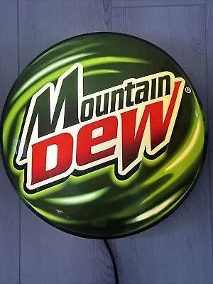 Mountain Dew Light Up Display Sign 15'' Diameter Rare Early 2002 Original Design • $149