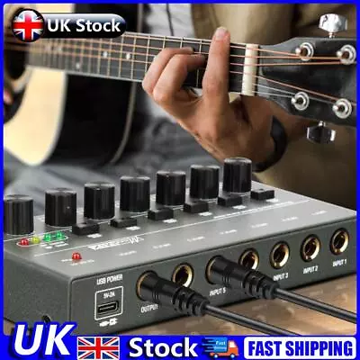 4/6/8 Channels Stereo Audio Mixer Ultra Low Noise TYPE-C 5V 2A Keyboards Mixer U • £19.79