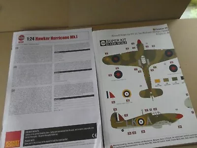 Airfix Hawker Hurricane Mk1  1/24 Scale Instructions And Paint Guide • £12.99