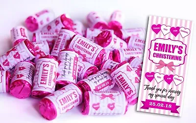 £3.99 • Buy Personalised Mini Love Hearts Sweets For Baptism - Baby Christening - Girl