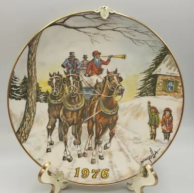 Vintage 1976 Christmas Gorham China Dom Mingolla Collector Plate & Hanger • $8.55