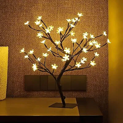 LIGHTSHARE 18 Inch Cherry Blossom Bonsai Tree 48 LED Lights 24V UL Adapter • $16.99