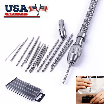 40x Micro Mini Precision Pin Vise Hand Drill Twist Bit Set For Rotary Tools Kit  • $12.88