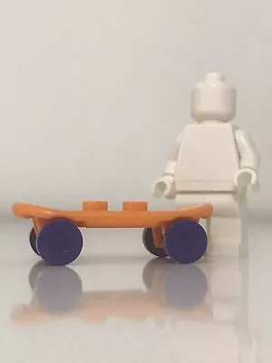 £2.10 • Buy New -  Lego Skateboard - Orange With Dark Purple Wheels
