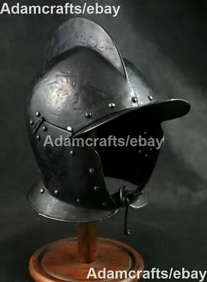 Medieval Cabasset Spanish Helmet Hammered Steel Roman Ancient With Stand HTT77 • $107.10