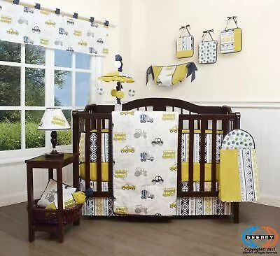 12PCS Bumperless  Transportation Cars Baby Nursery Crib Bedding Sets • $59.99