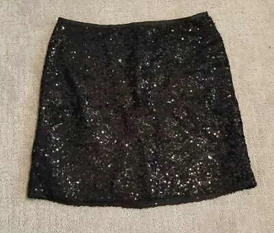Sexy Women's J CREW Skirt Size 0 Black Sequins • $19.99