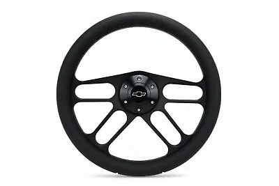 14  Billet Black Muscle Chevy 69-94 GM Steering Wheel W/ Chevy Engraved Horn Set • $199.99