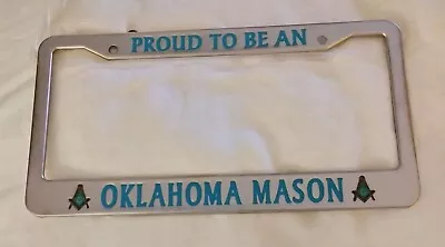 Oklahoma Mason License Plate Frame Freemason Masonic Really Nice Frame ✴️ • $16.50