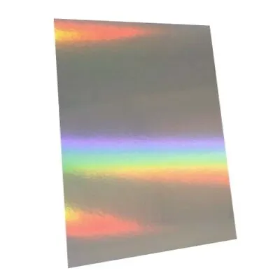 10 Sheets - Silver Rainbow Holographic A3 Crafting Card • £13.22