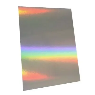25 Sheets - Silver Rainbow Holographic A4 Crafting Card • £9.69