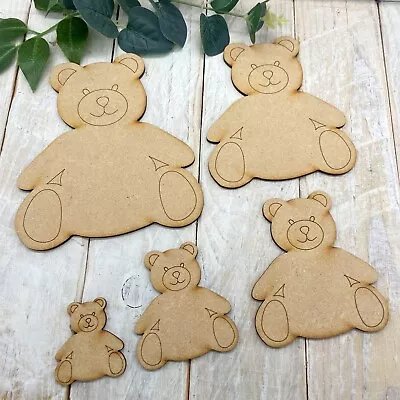 MDF Laser Cut Craft Shape Wooden Shape Baby Theme Embellishment Baby Teddy Bear • £4.80