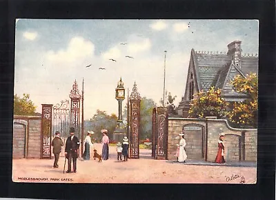 D2004 UK Middlesborough Park Gates Artist Tucks Vintage Postcard • £9.73