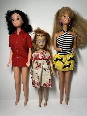 Lot Of 3 Barbie Dolls 1966 Mattel Disney Vintage Midge And Ariel With Clothes • $40