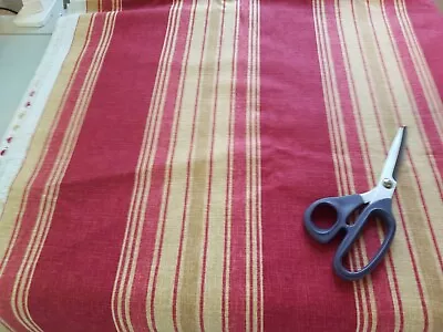 New Laura Ashley Cranberry Stripe Fabric 2 Metres Interiors Cushions Etc • £15